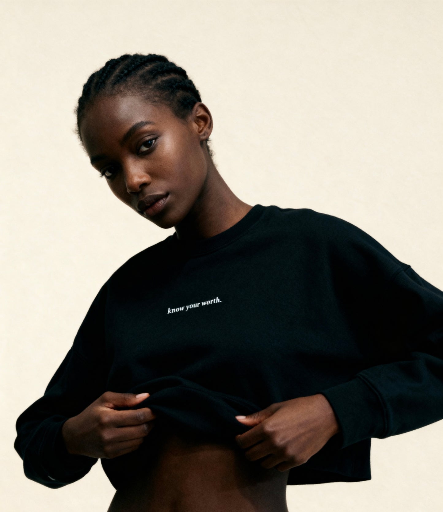 Know Your Worth Women's Crop Sweatshirt