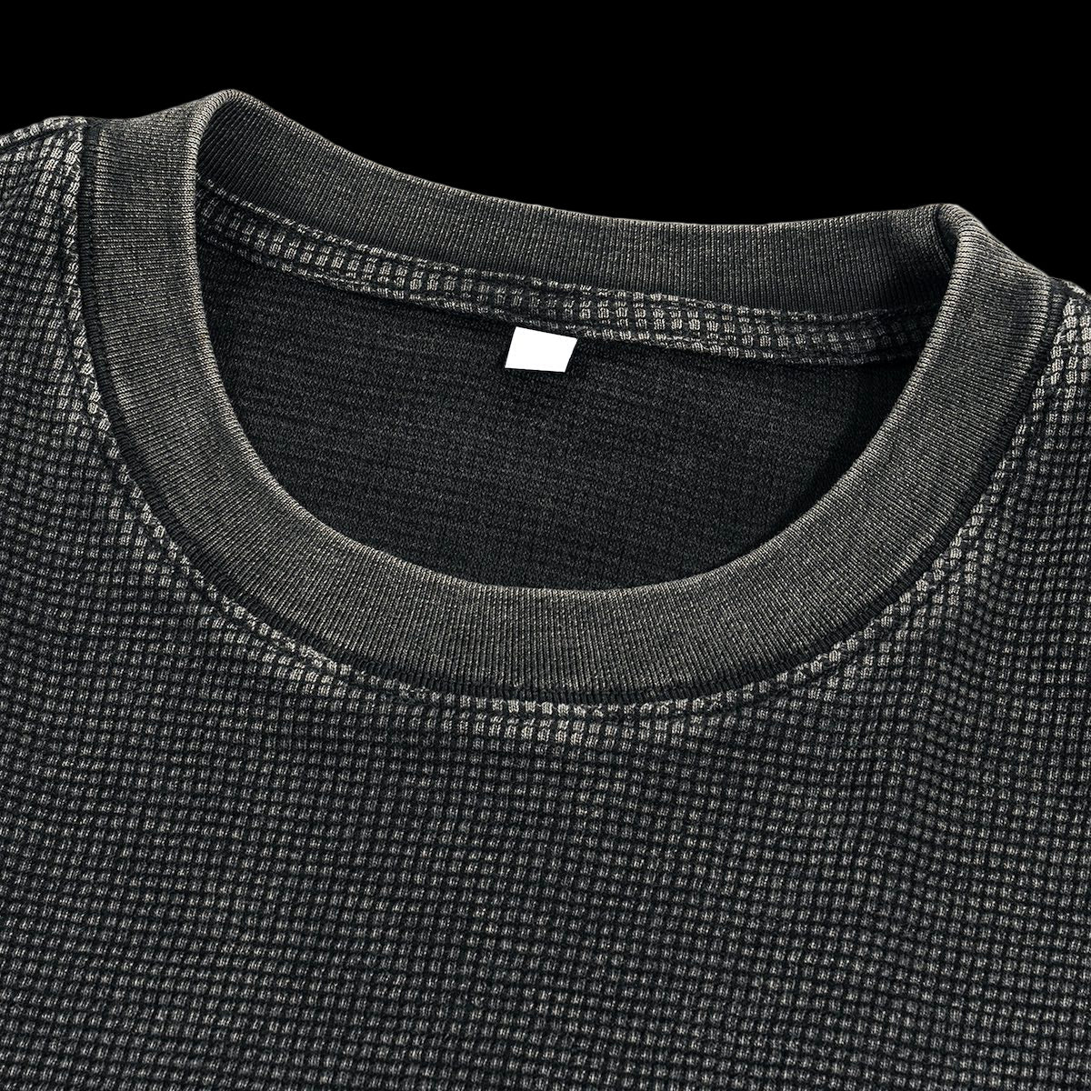 "ARCHED LOGO" Waffle-Texture Cropped Box Tee