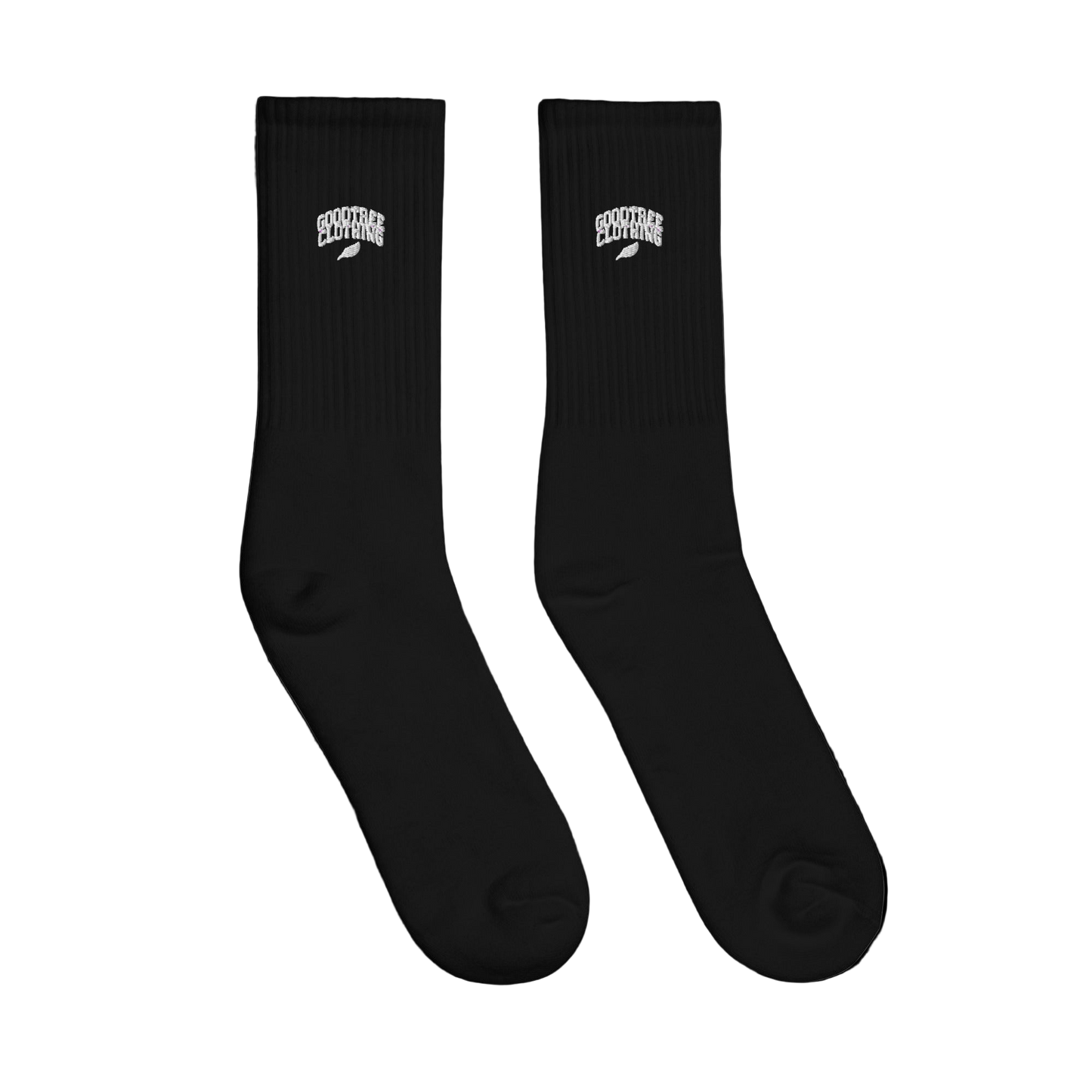 ARCH LOGO LEAF Embroidered Socks – Black
